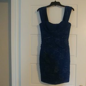 Short blue cocktail dress